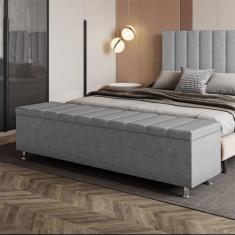 Imagem de Recamier Baú King Itália em Veludo - Sonhar Estofados, VL-31 Cinza