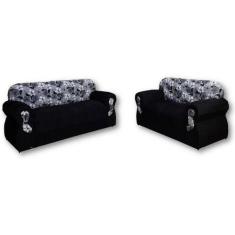 Imagem de Jogo de Sofá de 2 e 3 Lugares Brasil/Viena Preto Floral - G&J Estofado