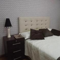 Imagem de Cabeceria Cama Box Solteiro Suede Bege  Botões Marrom 90 X 110 RBL