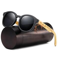 Imagem de Oculos de Sol Artesanal Design de Madeira EZREAL Lentes Polarizada com Proteção uv400