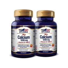 Imagem de Ultra Cálcio 1200Mg + Vitamina D3 1000Ui Vitgold Kit 2X 60 Cápsula