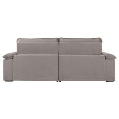 Imagem de Sofá 4 Lugares Retrátil e Reclinável Jobi com USB Veludo Cinza Prateado 254 cm