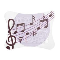 Imagem de Bloco de notas musicais com formato redondo, moldura de papel para quebra-cabeça, casa