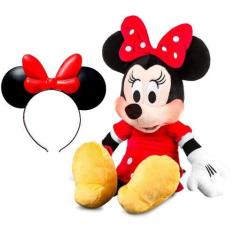 Imagem de Boneca Pelúcia Minnie 45cm com Falante com Tiara de Orelhas - Multikid