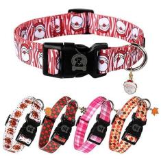 Imagem de MR. CHUBBYFACE Coleira de Natal ajustável Senta Pet Collar para cães pequenos, médios e grandes