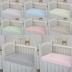 Imagem de Jogo de Lençol Berço Bebê Percal 300 Fios 100% Algodão Toque Macio Avu