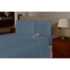 Imagem de Jogo de Lençol Casal 4 Peças Ponto Palito Percal Flex 400 Fios Macio