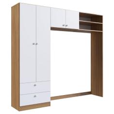 Imagem de Guarda-Roupas Infantil 04 Portas e 02 Gavetas Nogal e Branco