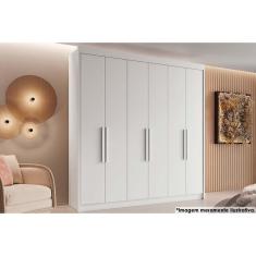 Imagem de Guarda Roupa 6 Portas e 4 Gavetas Cannes Branco - Conquista