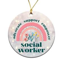 Imagem de MEDROC Enfeite de Natal para assistente social - 2024, presentes de agradecimento ao serviço social, presente de agradecimento para abuso de substâncias médicas, conselheiro escolar, advogado