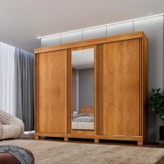 Imagem de Guarda-roupa 3 Portas 6 Gavetas Siena Cinamomo/Off-White Flex