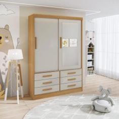 Imagem de Guarda-Roupa Infantil 02 Portas De Correr Com Espelho Carrossel Cinamo