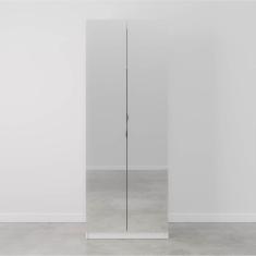 Imagem de Guarda Roupa Hera com Espelho 2 Portas com Cabideiro e 2 Gavetas Cabecasa Madeiramadeira Branco Geada/Preto