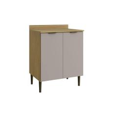 Imagem de Balcão de Cozinha 2 Portas com Tampo Ibiza 93,5cm X 70cm X 49,2cm Louro Freijó / Cinza