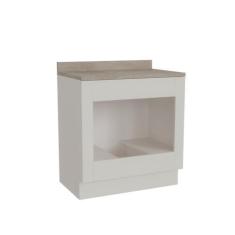 Imagem de Balcão para Forno de Embutir 80cm Arizona Cabecasa Madeiramadeira Branco
