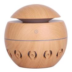 Imagem de Mini Umidificador Aromatizador Ambientes Usb Cor Madeira Com Led Color