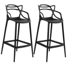 Imagem de Kit c/ 2 Banquetas Allegra Masters 100% Polipropileno Preta