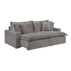 Imagem de Sofá 4 Lugares Retrátil Com Encosto Fixo Linho M-145 Martins Cinza