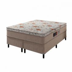 Imagem de Cama Box Queen ( Box + Colchão ) Orthopedic De Espuma D45 Portobel 158x198x53cm Bege Com Branco