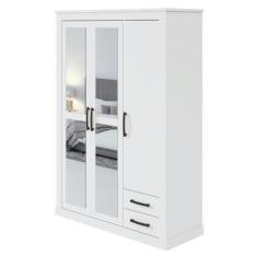 Imagem de Guarda-Roupa Solteiro Rustic Clean 3 portas 2 gavetas Com Espelho Bran