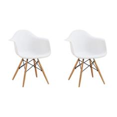 Imagem de Conjunto com 2 Cadeiras Eames Eiffel Premium com Braços Base Madeira 