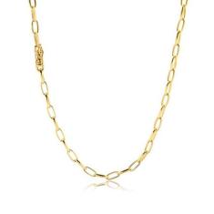 Imagem de Cordão Corrente Meia Cana 6Mm 70Cm Banhado A Ouro 18K