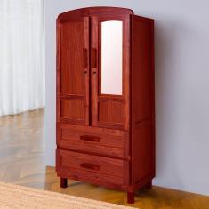 Imagem de Guarda-Roupa Solteiro Bacuri 2 Portas 2 Gavetas com Espelho Marrom - Rodmóveis