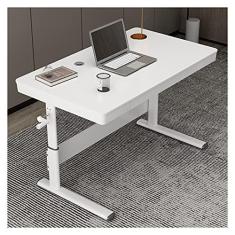 Imagem de Mesa de computador Home Study Levantando Tabela Permanente Escritório PC Mesa de trabalho manual de altura ajustável escrita mesa de trabalho com gaveta moderna mesa de jogo minimalista Mesa de trabal