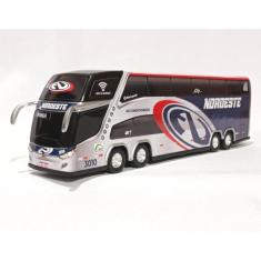 Imagem de Brinquedo Miniatura Ônibus Nordeste Antigo Prata 30Cm