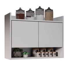 Imagem de Armário Aéreo Cozinha Multiuso Cecília 70cm 02 Portas Branco - Desk De