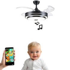 Imagem de Ventilador De Teto Retrátil Bivolt Som E Bluetooth Controle Remoto - D