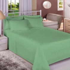 Imagem de Jogo De Cama Casal 100% Algodão Premium Plus 4 Peças Verde Militar