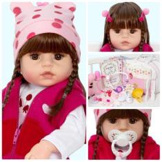 Imagem de Boneca Bebê Reborn Girafa Recem Nascida Bonita Pode Banho - Cegonha Re