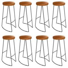 Imagem de Kit 8 Banquetas Alta Astra Base Metálica - Pallazio