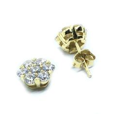 Imagem de Brinco em ouro 18k com zirconia - Flor - 2BRZ0227