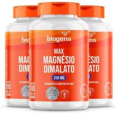 Imagem de Kit 3X Biogens Max Magnesio Dimalato 180 Caps