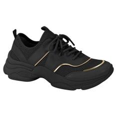 Imagem de Tênis Casual Feminino Chunky Preto Dourado Beira Rio 4295.103-Feminino