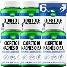 Imagem de Kit 6 Cloreto De Magnésio Pa Vitalab 500Mg 120 Cápsulas