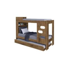 Imagem de Beliche / Cama Solteiro FLOR Com Cama Auxiliar Estilo Treliche 100% MD