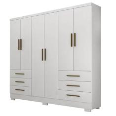 Imagem de Guarda Roupa Casal 6 Portas 6 Gavetas Encant SEM Espelho Novo Horizonte Cor Branco