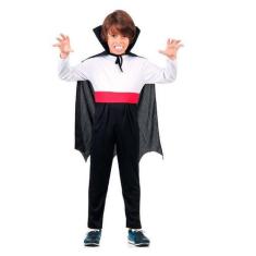 Imagem de Fantasia de Vampiro Infantil Com Capa e Dentadura - Sulamericana, Pret