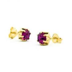 Imagem de Brinco Horus Import Ponto De Luz Rosa Pink Banhado Ouro 18 K - 1030011