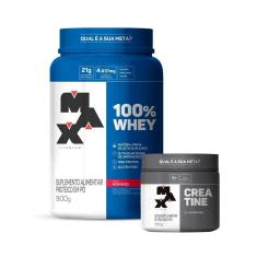 Imagem de Combo 100% Whey 900g e Creatina Monohidratada 100g - Max Titanium-Unissex