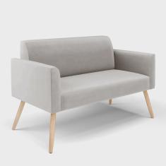 Imagem de Sofá Namoradeira Pés Palito Natural Marisa Veludo Cinza D03 - D'Rossi