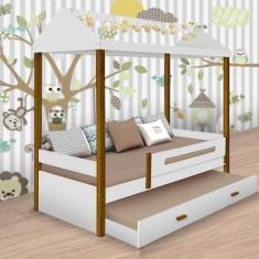 Imagem de Cama Casa Sara Branca com LED Auxiliar e 02 Colchões