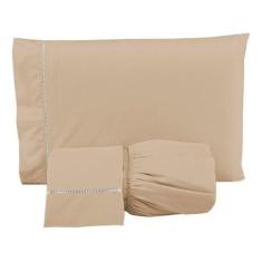 Imagem de Jogo De Lençol Ponto Palito Simples 3 Peças Queen Algodão - Riffo Stor