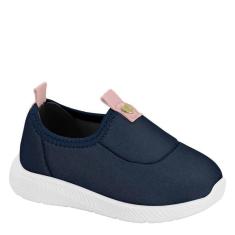 Imagem de Tênis Infantil Menina Calce Fácil Lycra Molekinha 2723.100 - Marinho - 17-Feminino