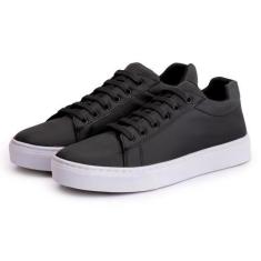 Imagem de Tênis Casual Feminino em Couro com Cadarço Dia a Dia - Bawmi, Preto, 3