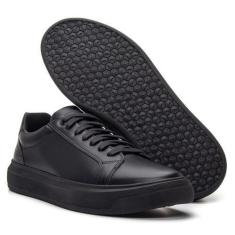 Imagem de Tênis Masculino Couro Esportivo Super Macio Leve Urbano Black - Burly