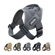 Imagem de EXCELLENT ELITE SPANKER Peitoral tático para cães de treinamento de patrulha militar para cães de serviço, fácil controle, ajustável, sem puxar, com alça para cães pequenos, médios e grandes